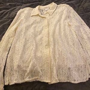 Cream lacy blouse
